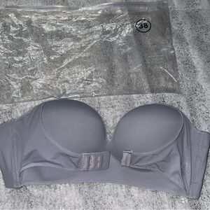 Gray, Tan, and Black Strapless Double Push-up Bras